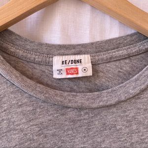 RE/DONE X HANES Heather Grey Tee, Medium